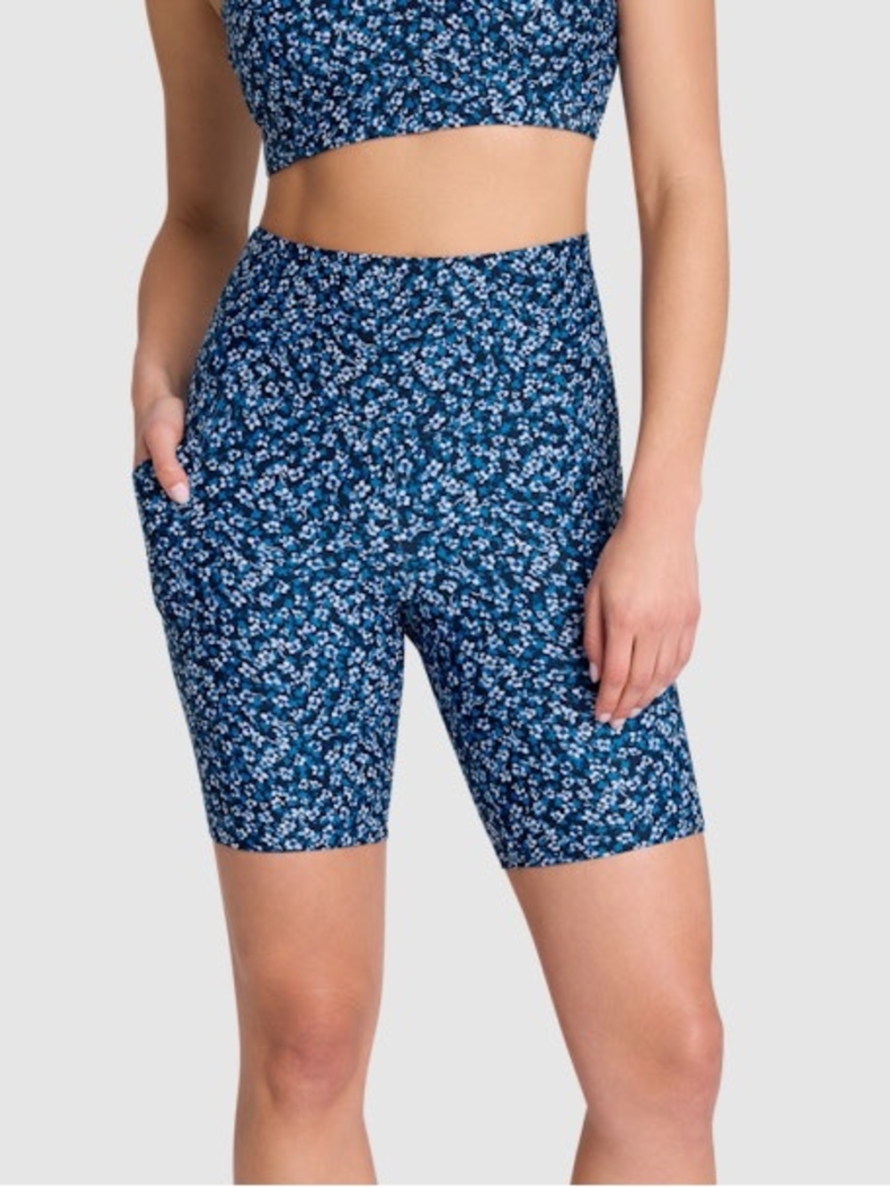 Rockwear Floral Biker Shorts | Pilates Princess Activewear Pocket Shorts Size 12